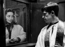 Emmanuelle Riva and Jean-Paul Belmondo in Jean-Pierre Melville's Léon Morin, Prêtre